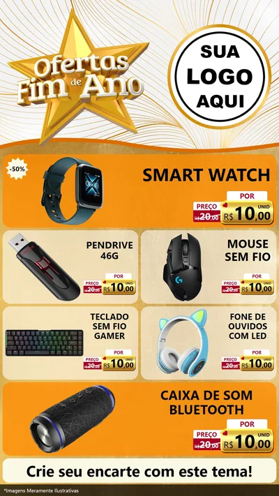 Modelo de TV para TV Vertical com o tema Ofertas Fim de Ano para Informática