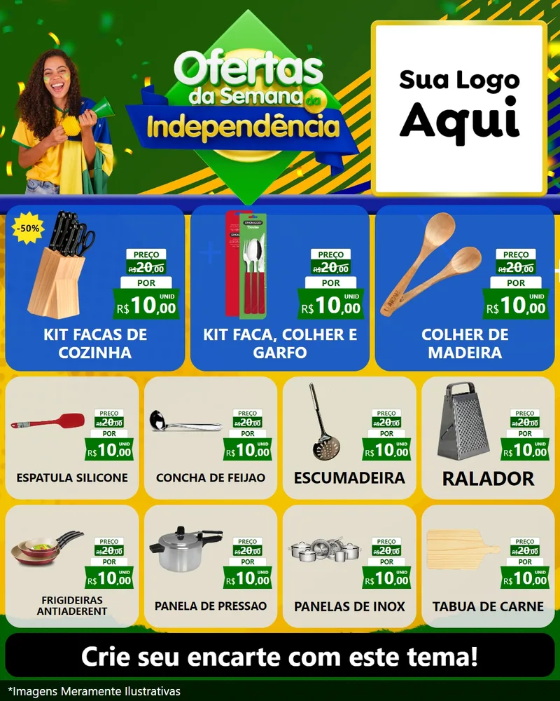 Modelo de Rede Social para Feed Instagram com o tema Ofertas da Semana da Independência para Utilidades Domésticas
