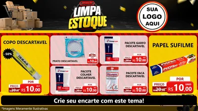 Modelo de TV para TV Horizontal com o tema Operação Limpa Estoque para Embalagens