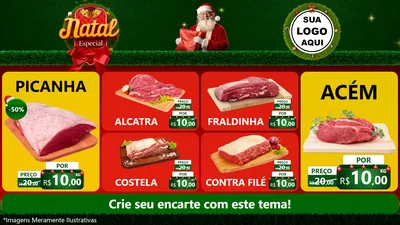 Modelo de TV para TV Horizontal com o tema Natal Especial para Açougue