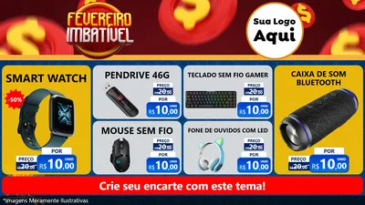Modelo de TV para TV Horizontal com o tema Fevereiro Imbatível para Informática
