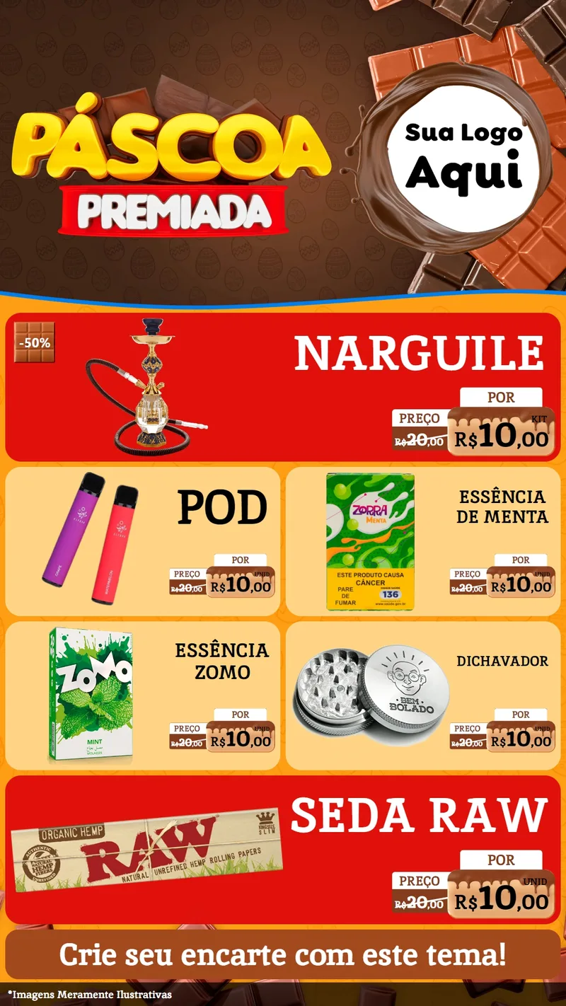 Modelo de TV para TV Vertical com o tema Páscoa Premiada para Tabacaria