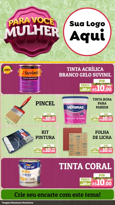 Modelo de TV para TV Vertical com o tema Para Você Mulher para Tintas e Ferramentas
