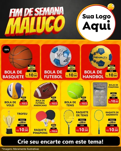 Modelo de Rede Social para Feed Instagram com o tema Final de Semana Maluco para Artigos Esportivos
