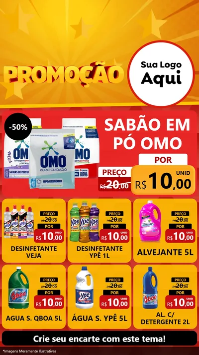 Modelo de Rede Social para Stories com o tema Promoção para Produtos de Limpeza