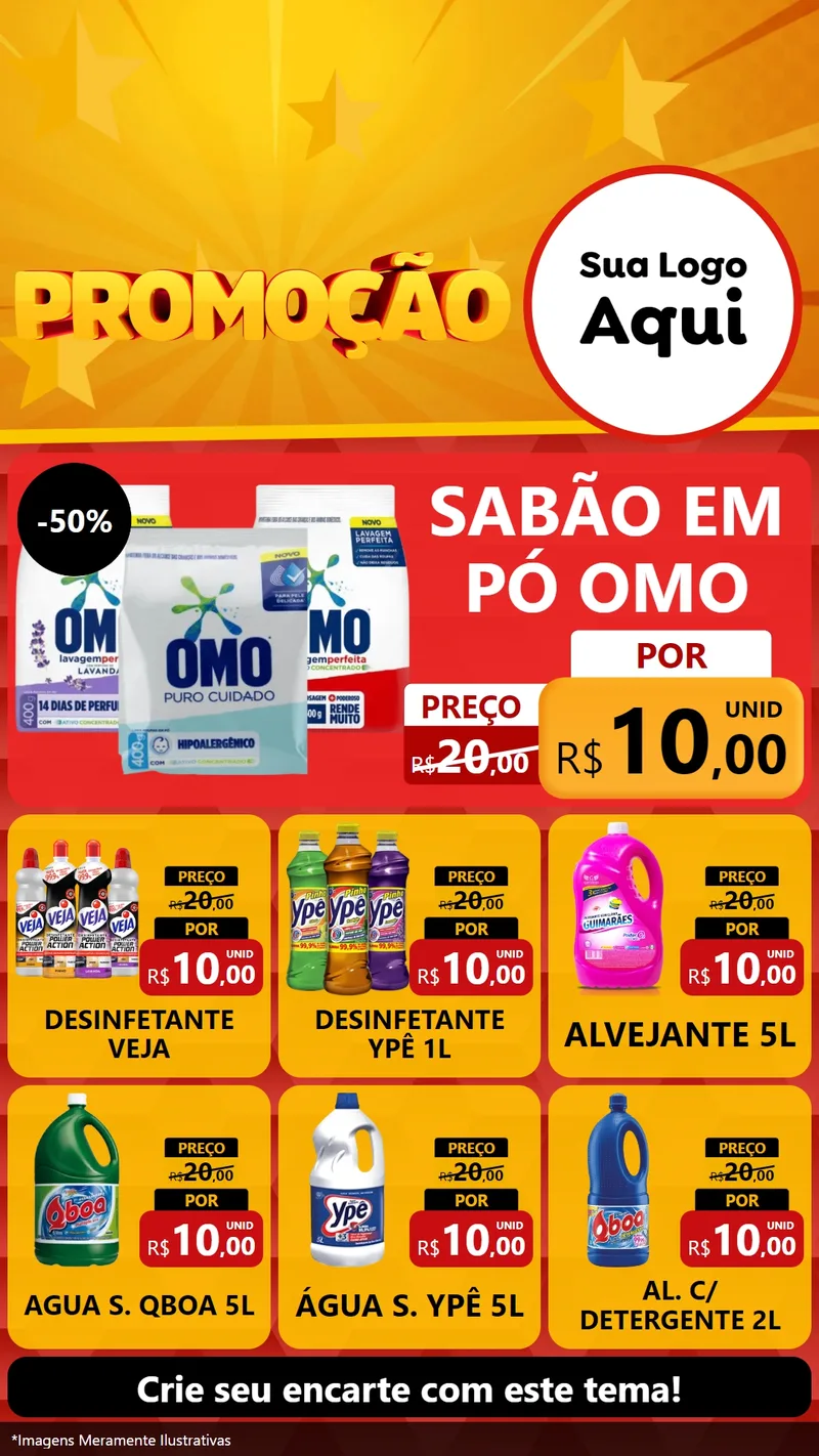 Modelo de Rede Social para Stories com o tema Promoção para Produtos de Limpeza