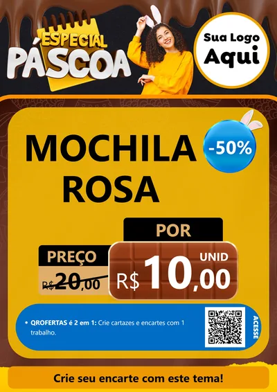 Modelo de Cartaz para Cartaz A4 Vertical com o tema Especial Páscoa para Papelaria