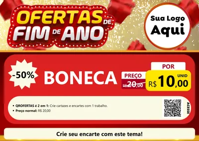 Modelo de Cartaz para Cartaz A4 Horizontal com o tema Ofertas de Fim de Ano para Brinquedos