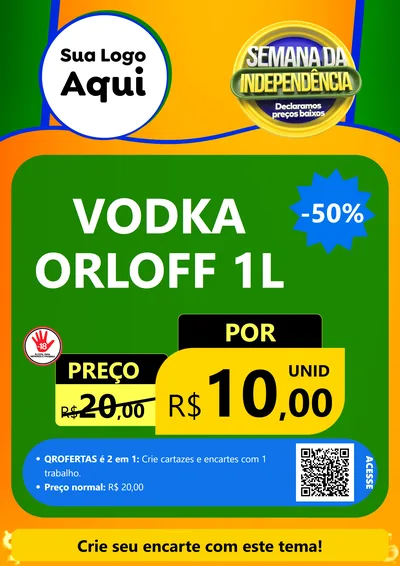 Modelo de Cartaz para Cartaz A4 Vertical com o tema Semana da Independência Declaramos Preços Baixos para Distribuidora de bebidas