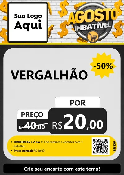 Modelo de Cartaz para Cartaz A4 Vertical com o tema Agosto imbatível para Ferragens