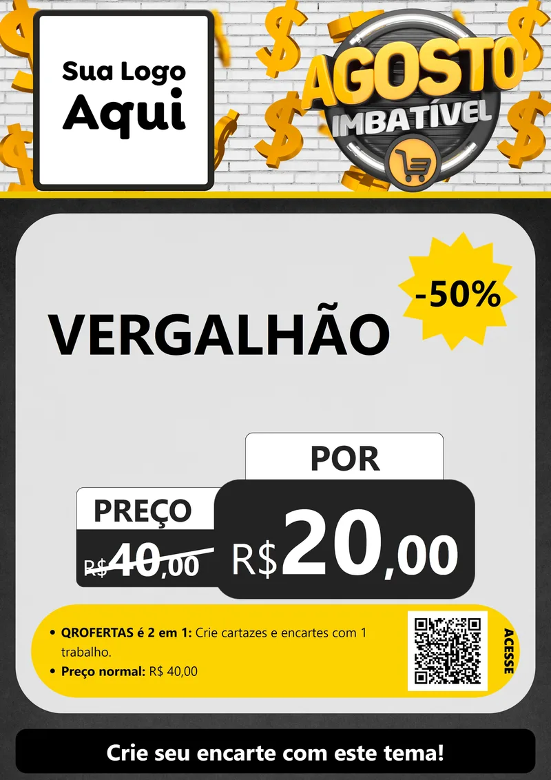 Modelo de Cartaz para Cartaz A4 Vertical com o tema Agosto imbatível para Ferragens