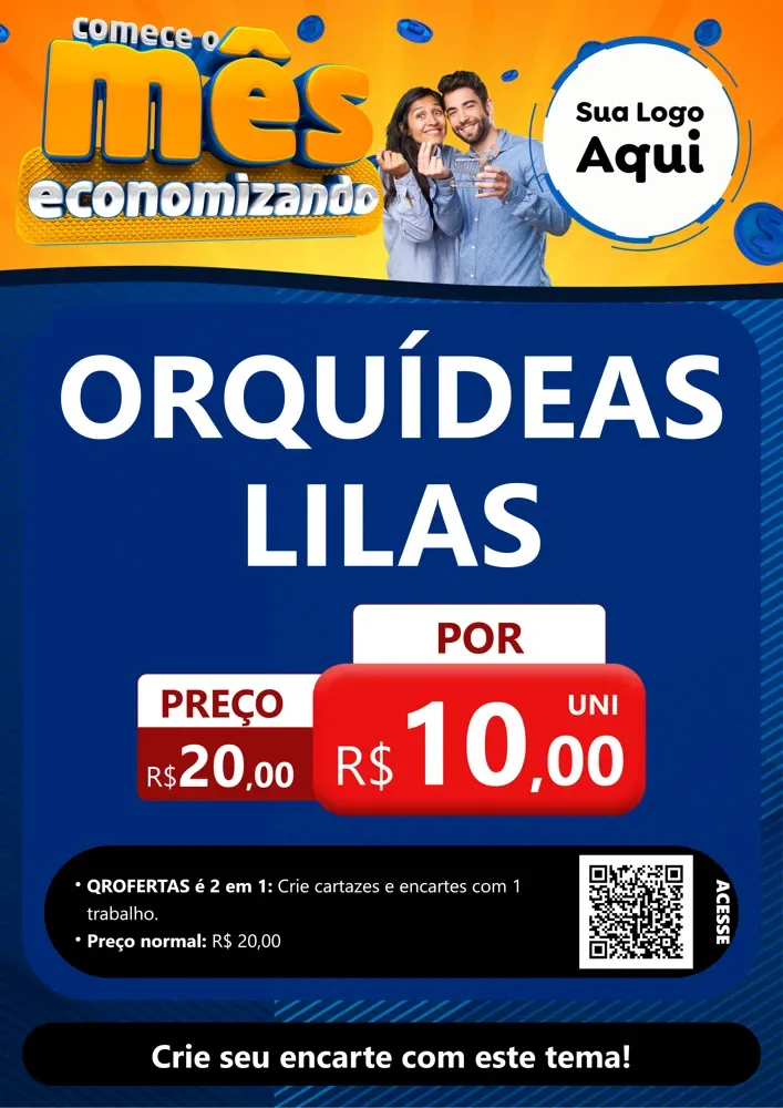 Modelo de Cartaz para Cartaz A4 Vertical com o tema Comece O Mês Economizando para Floricultura e jardim