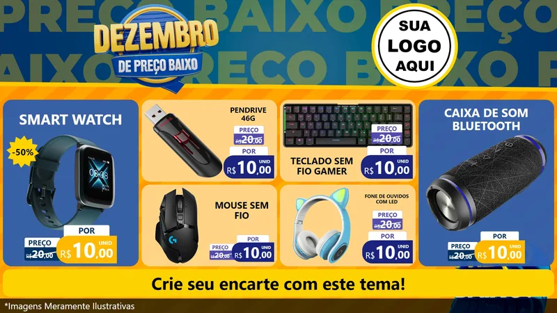 Modelo de TV para TV Horizontal com o tema Dezembro de Preço Baixo para Informática
