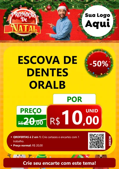 Modelo de Cartaz para Cartaz A4 Vertical com o tema Promoção de Natal para Higiene Pessoal