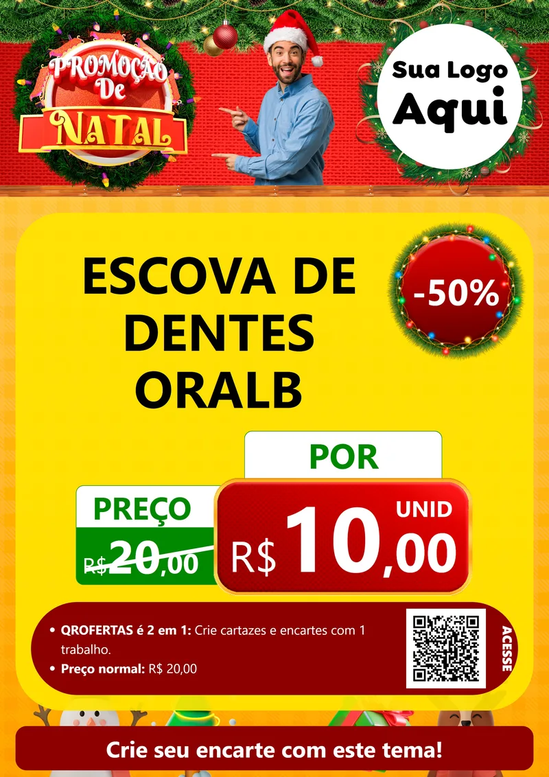Modelo de Cartaz para Cartaz A4 Vertical com o tema Promoção de Natal para Higiene Pessoal