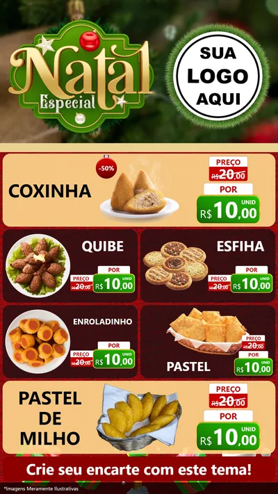 Modelo de TV para TV Vertical com o tema Natal Especial para Salgadaria