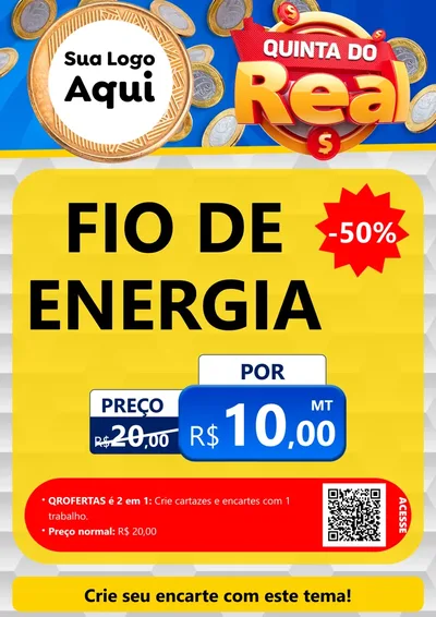 Modelo de Cartaz para Cartaz A4 Vertical com o tema Quinta do Real para Materiais Elétricos