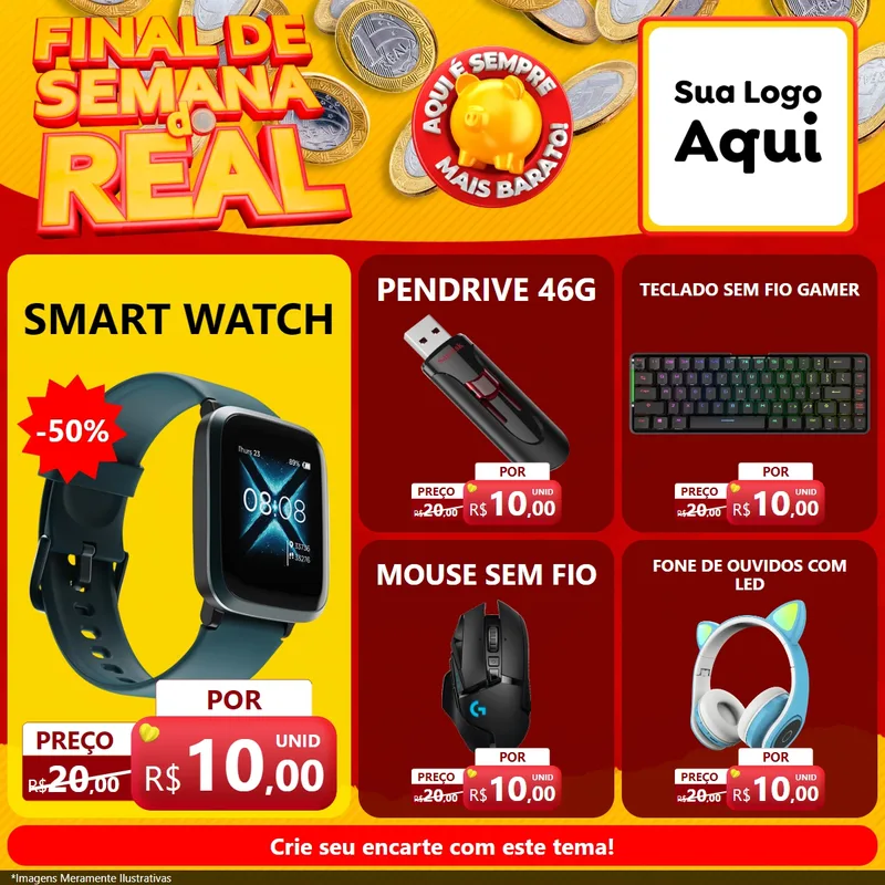 Modelo de Rede Social para Feed Facebook com o tema Final de Semana do Real para Informática