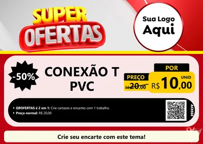Modelo de Cartaz para Cartaz A4 Horizontal com o tema Super Ofertas para Tubos e conexões