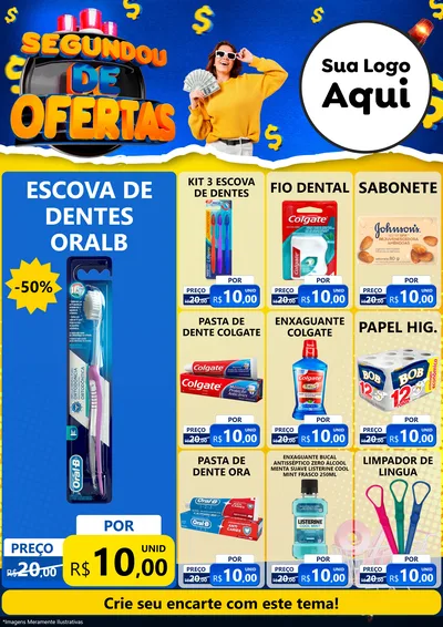 Modelo de Encarte para Encarte A4 Vertical com o tema Segundou de Ofertas para Higiene Pessoal