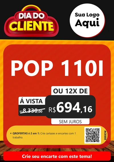 Modelo de Cartaz para Cartaz A4 Vertical com o tema Dia do Cliente para Concessionaria de Motos