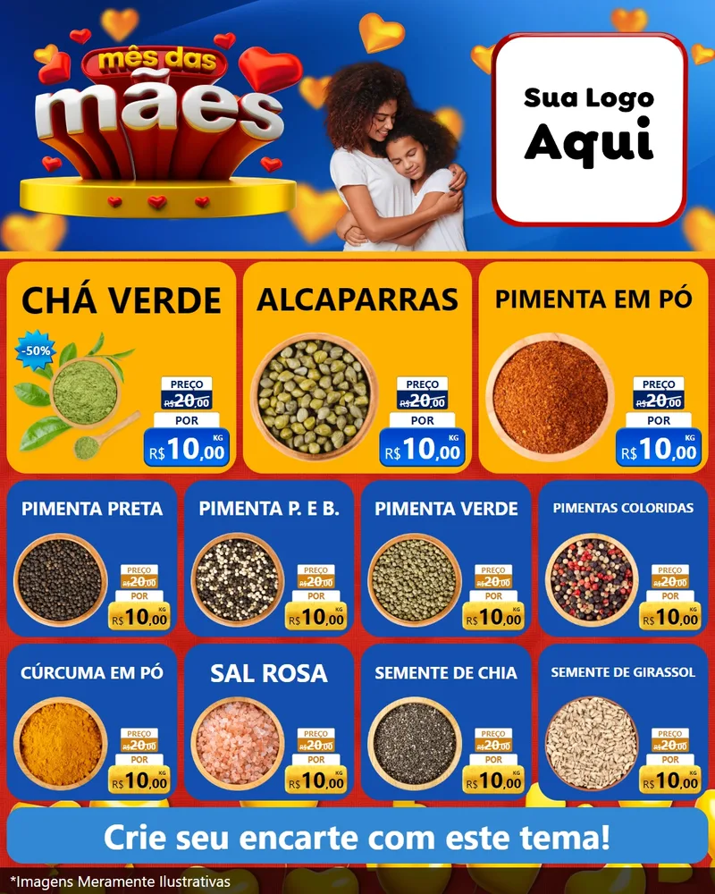 Modelo de Rede Social para Feed Instagram com o tema Mês das Mães para Produtos Naturais