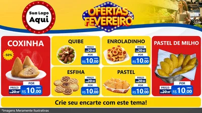 Modelo de TV para TV Horizontal com o tema Ofertas de Fevereiro para Salgadaria