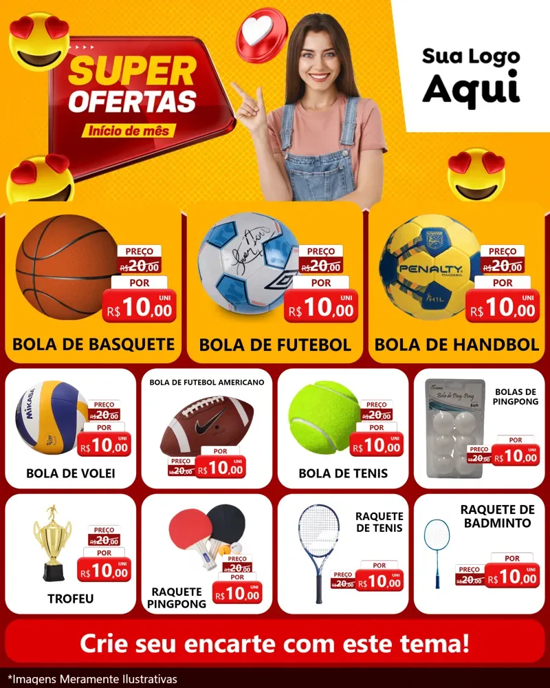 Modelo de Rede Social para Feed Instagram com o tema Super Ofertas Inicio De mês para Artigos Esportivos