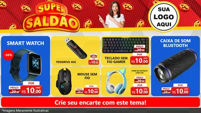 Modelo de TV para TV Horizontal com o tema Super Saldão para Informática