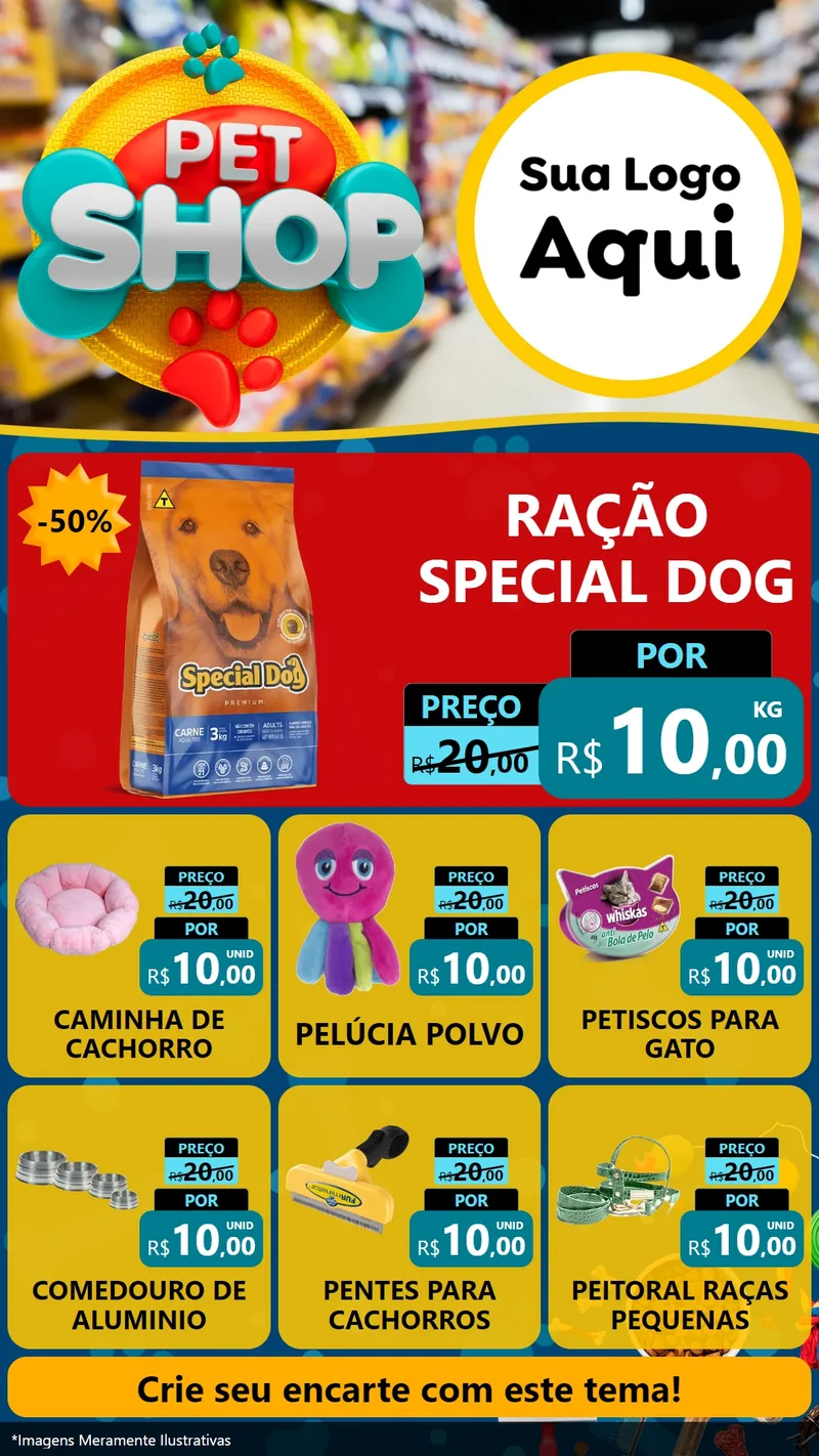 Modelo de Rede Social para Stories com o tema Pet Shop para Pet Shop