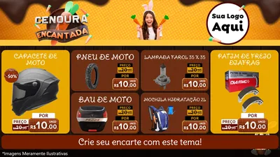 Modelo de TV para TV Horizontal com o tema Cenoura Encantada - Páscoa para Moto peças