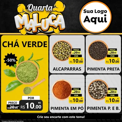 Modelo de Rede Social para Feed Facebook com o tema Quarta Maluca para Produtos Naturais