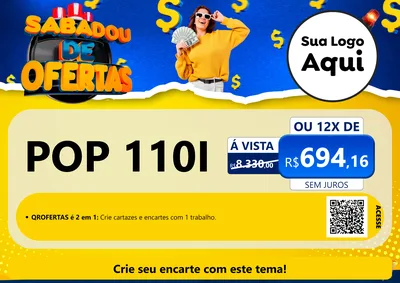 Modelo de Cartaz para Cartaz A4 Horizontal com o tema Sabadou de Ofertas para Concessionaria de Motos