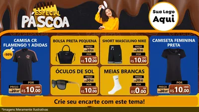 Modelo de TV para TV Horizontal com o tema Especial Páscoa para Roupas e acessórios