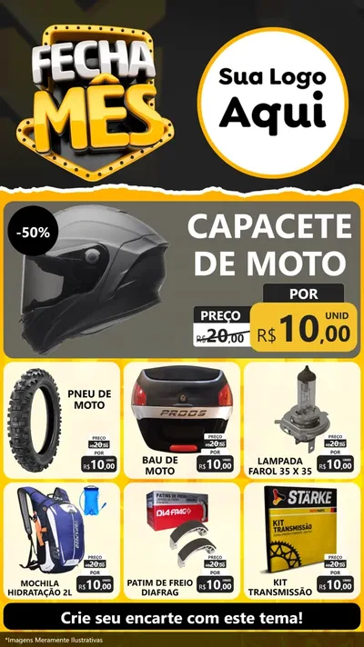 Modelo de Rede Social para Stories com o tema Fecha Mês para Moto peças