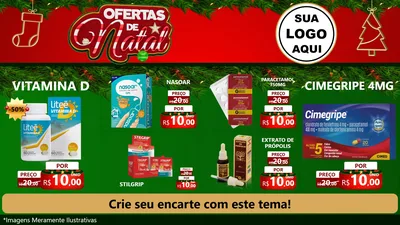 Modelo de TV para TV Horizontal com o tema Ofertas de Natal para Farmácia