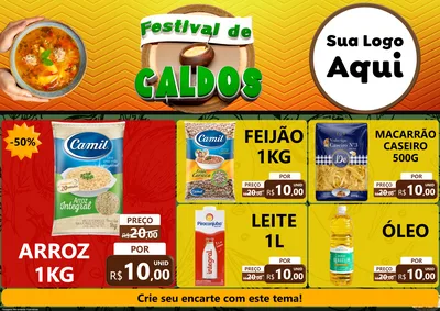 Modelo de Encarte para Encarte A4 Horizontal com o tema Festival de Caldos