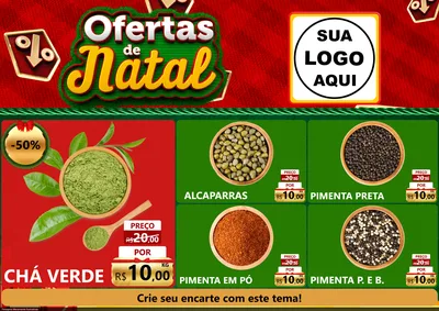Modelo de Encarte para Encarte A4 Horizontal com o tema Ofertas de Natal para Produtos Naturais