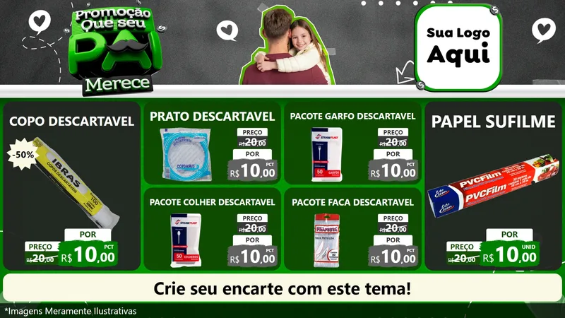 Modelo de TV para TV Horizontal com o tema Promoção Que seu Pai Merece para Embalagens