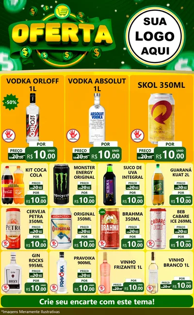Modelo de Encarte para Encarte Grande com o tema Oferta para Distribuidora de bebidas