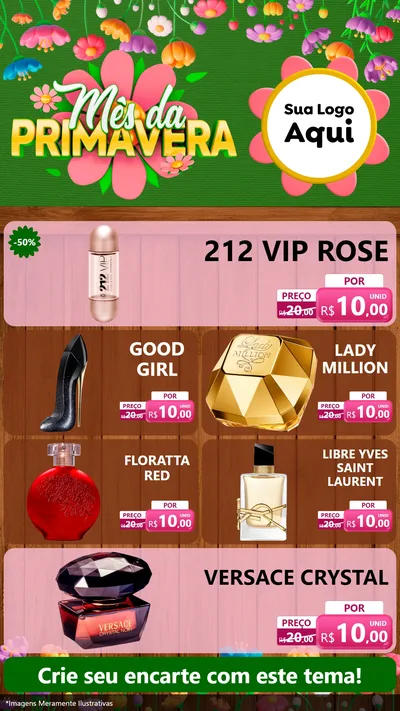 Modelo de TV para TV Vertical com o tema Mês da Primavera para Perfumes
