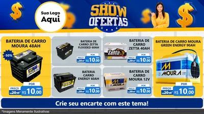 Modelo de TV para TV Horizontal com o tema Show de Ofertas para Baterias Elétricas