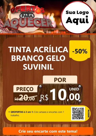 Modelo de Cartaz para Cartaz A4 Vertical com o tema Ofertas Para Aquecer para Tintas e Ferramentas