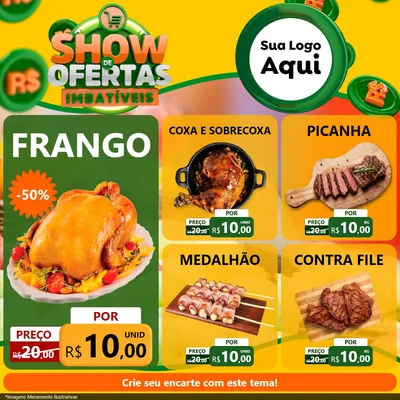 Modelo de Rede Social para Feed Facebook com o tema Show de Ofertas Imbatíveis para Assados