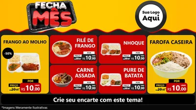 Modelo de TV para TV Horizontal com o tema Fecha Mês para Restaurante