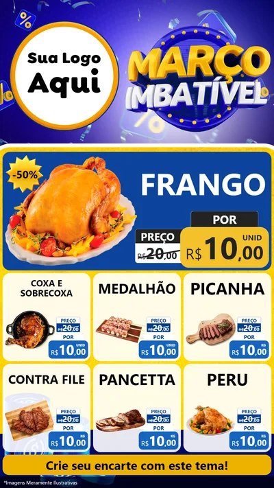Modelo de Rede Social para Stories com o tema Março Imbatível para Assados