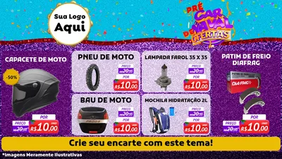 Modelo de TV para TV Horizontal com o tema Pré Carnaval de Ofertas para Moto peças