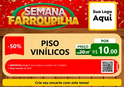 Modelo de Cartaz para Cartaz A4 Horizontal com o tema Semana Farroupilha para Material para Construção
