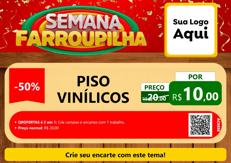Modelo de Cartaz para Cartaz A4 Horizontal com o tema Semana Farroupilha para Material para Construção