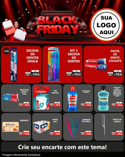 Modelo de Rede Social para Feed Instagram com o tema Black Friday para Higiene Pessoal